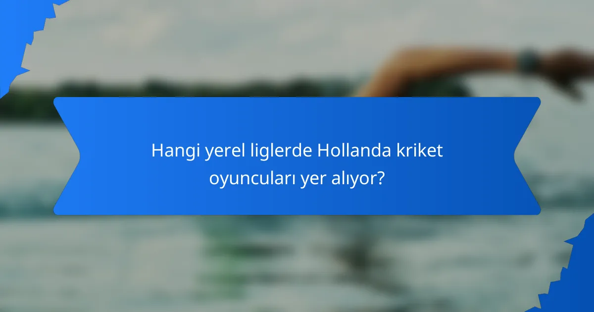 Hangi yerel liglerde Hollanda kriket oyuncuları yer alıyor?