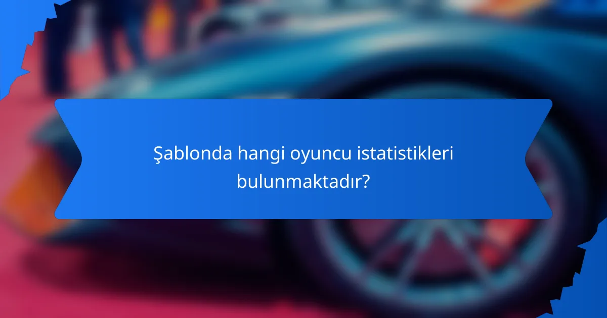 Şablonda hangi oyuncu istatistikleri bulunmaktadır?
